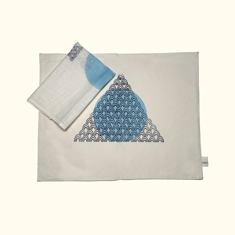 Geometric Block-Printed Table Mat Set – Set of 6